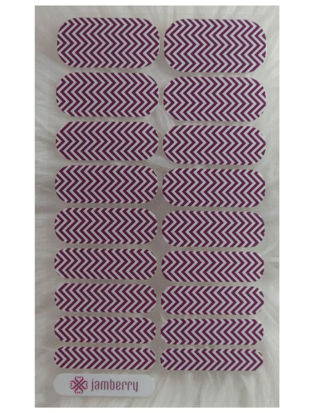 Jamberry Nail Wraps, Boysenberry Chevron, Full Sheet